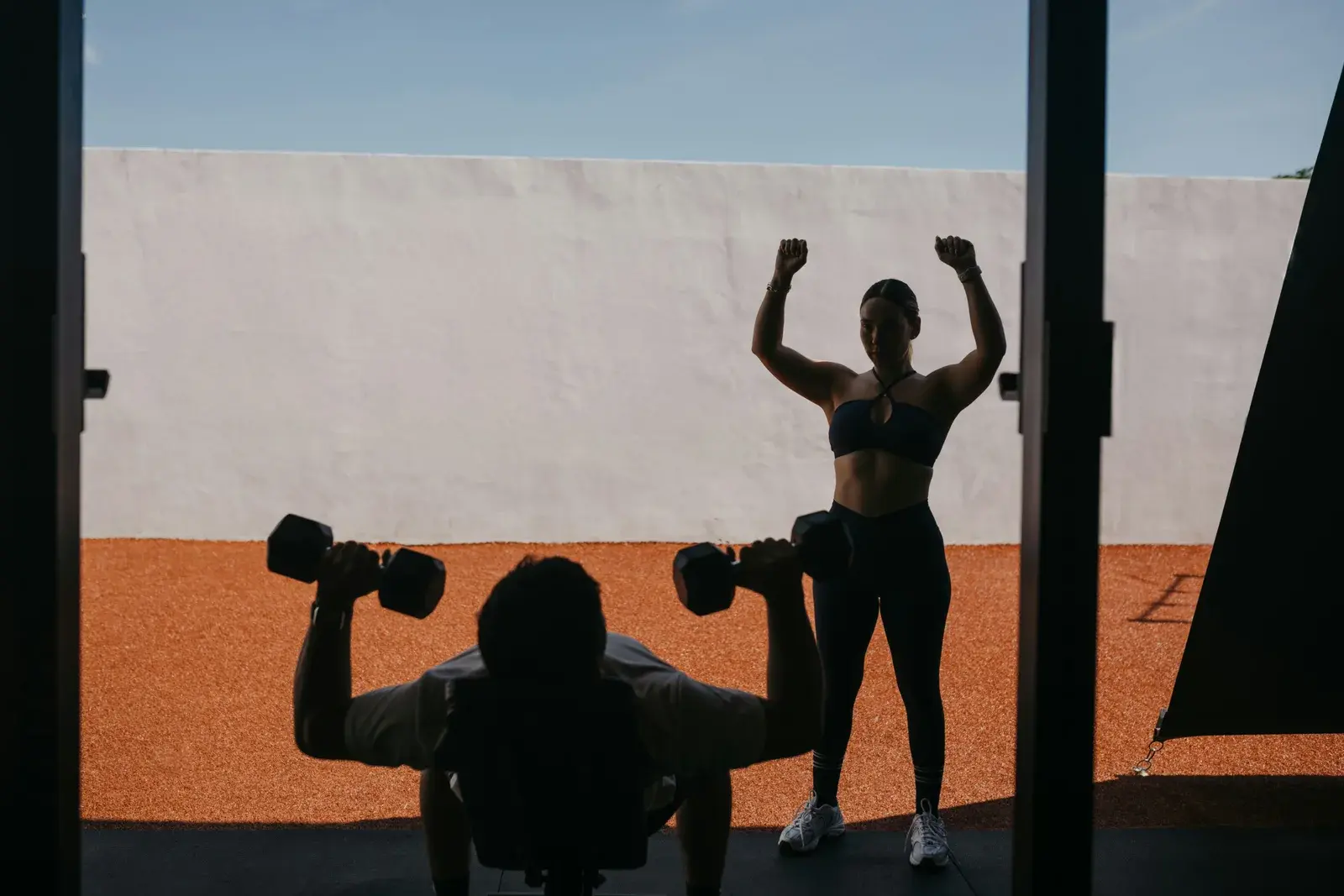 Woman strength training